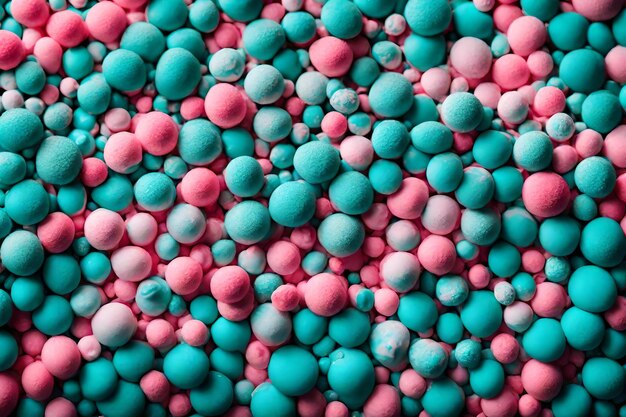 Closeup turquoise and pink foam