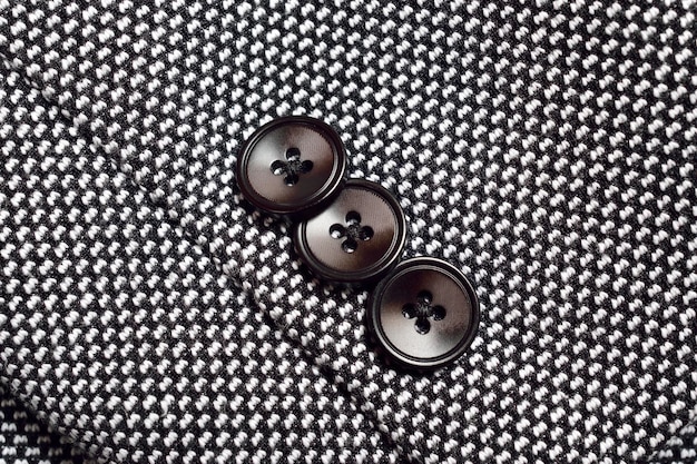 Closeup of Tweed Jacket Button