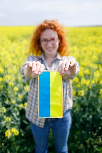 Closeup of a Ukrainian flag