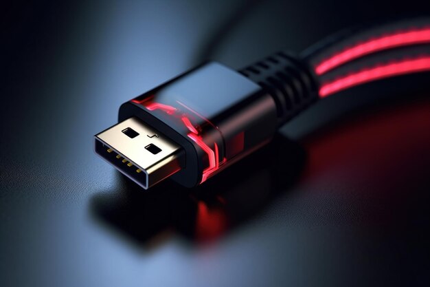 USB TypeC 케이블의 클로즈업