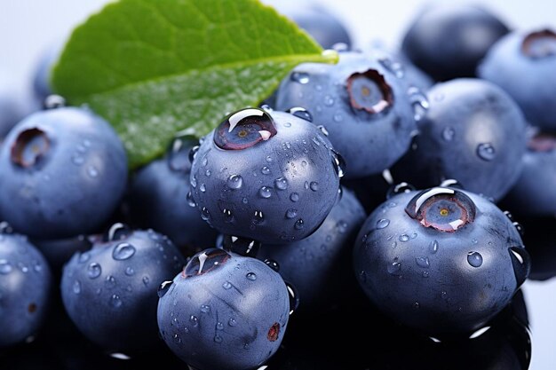 CloseUp van Succulent Blueberries op White Juicy Beste Blueberry beeldfotografie