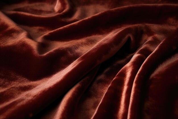 Closeup of velvet fabric texture with its soft and plush feel visible created with generative ai