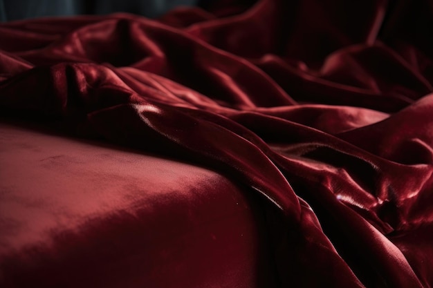 Closeup of velvet fabric with its plush texture visible created with generative ai