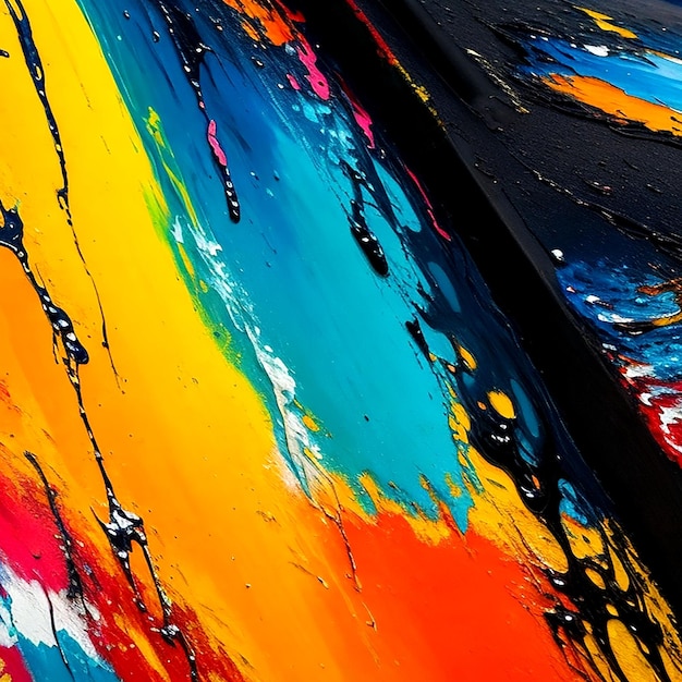 A closeup of a vibrant abstract painting aigenereted