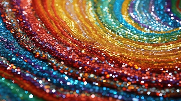 Photo a closeup of vibrant beads creating a sparkling effect