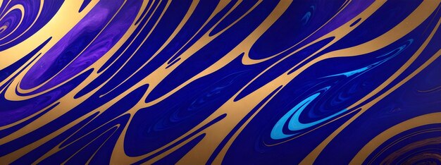 A closeup of a vibrant blue and gold wall