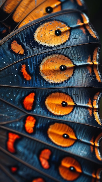 Photo closeup of a vibrant butterfly wing