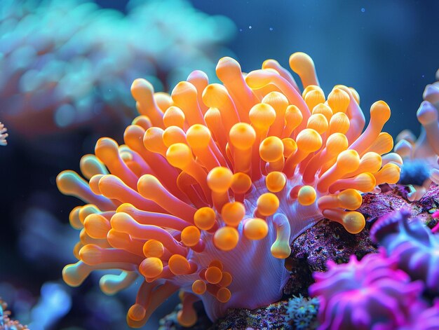 Photo closeup of vibrant coral under the sea