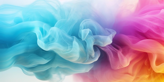 CloseUp of Vibrant Multicolored Smoke Cloud