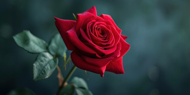 CloseUp of a Vibrant Red Rose