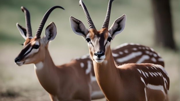 Closeup view of antelopes