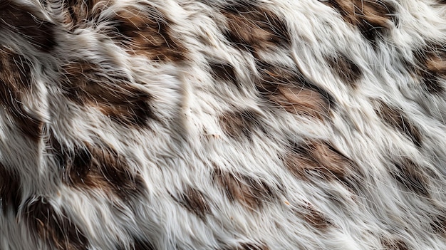closeup view of brown and white animal fur texture