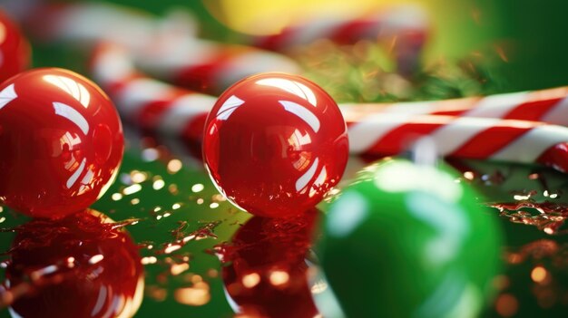 Photo a closeup view of a bunch of candy canes perfect for holiday designs