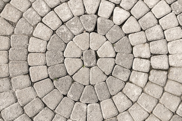 Closeup view on a cobblestone road