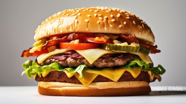 Closeup view of delicious burger
