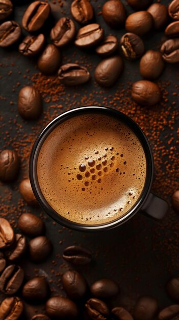 CloseUp View of Freshly Brewed Espresso in a Cup