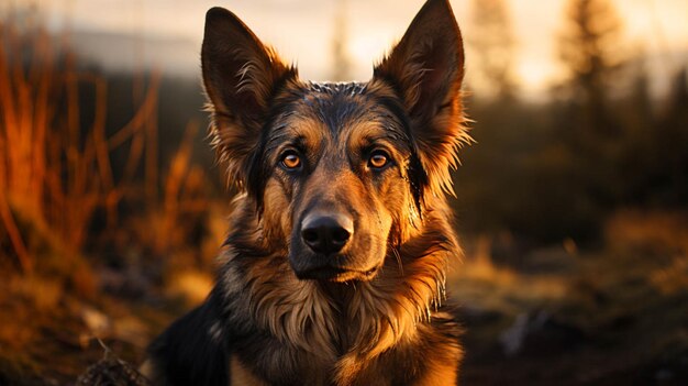 Closeup view of German shepherd