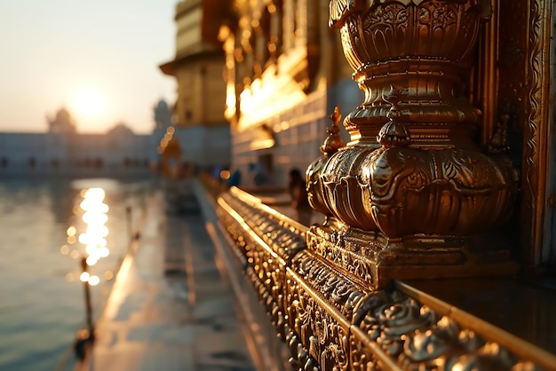 Photo closeup view of golden temple amritsar india