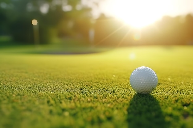 closeup view of golf ball on the grass