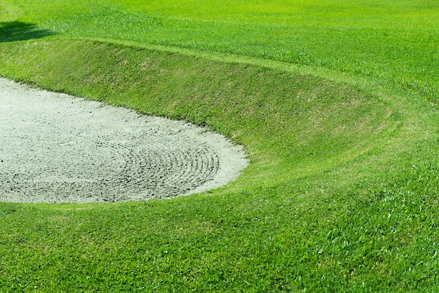 Крупным планом вид на поле для гольфа
