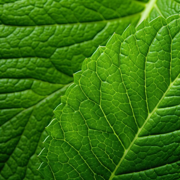 Photo closeup view of a green leaf expert draftsmanship and tactile surfaces