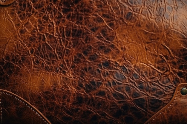 Closeup view of a highquality leather bag Generative AI