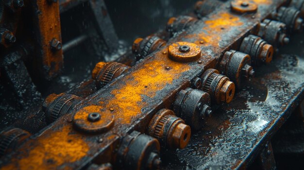 Closeup view of industrial steel equipment