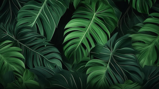 A closeup view of lush green leaves with intricate details