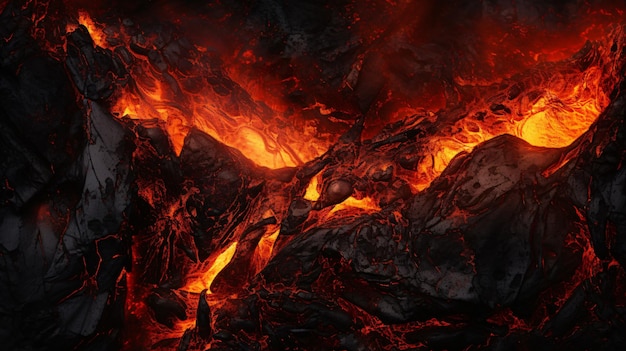 Photo a closeup view of molten lava
