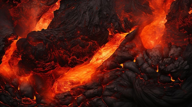 Photo a closeup view of molten lava