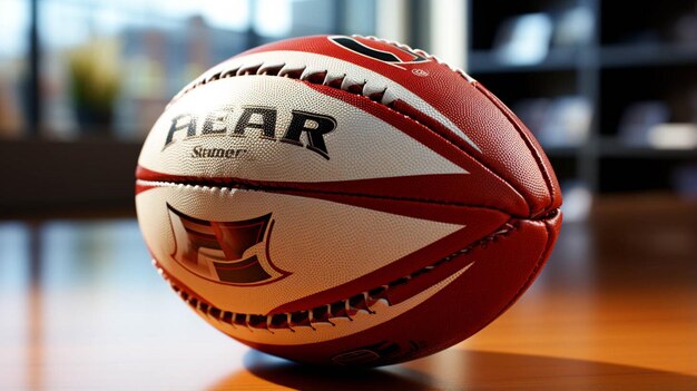 Photo closeup view of rugby ball