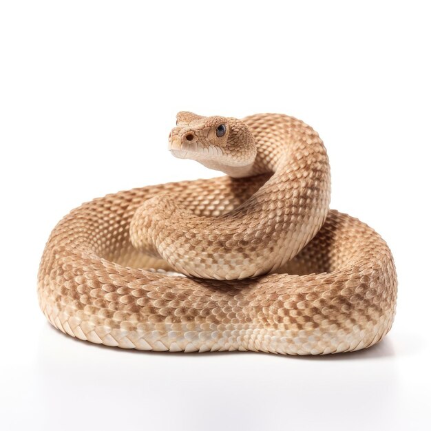 A closeup view of a serpent rattlesnake