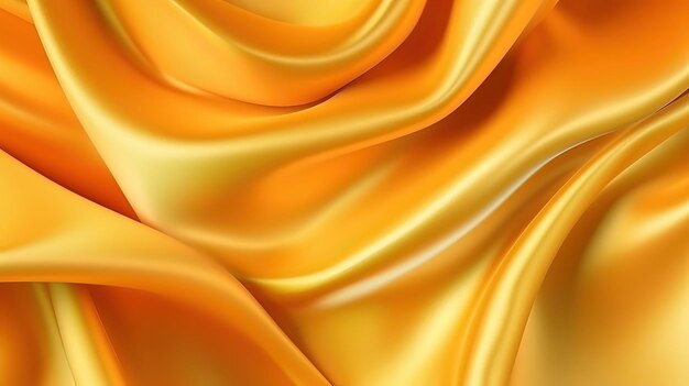 CloseUp View of Shimmering Gold Silk Fabric