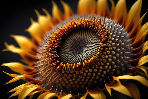 A closeup view of sunflower