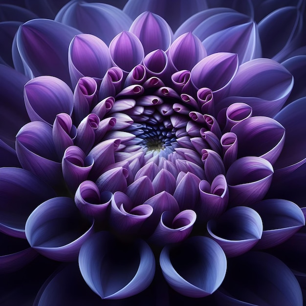 CloseUp View of a Vibrant Purple Dahlia Flower Bloom in Full Detail