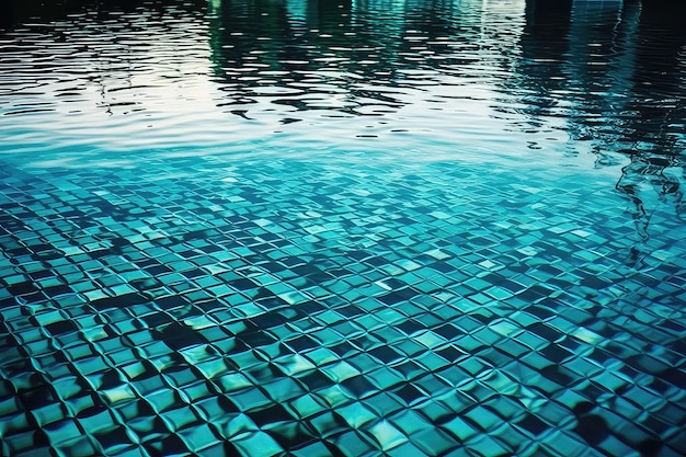 Closeup View Of Water Of Blue Pool Generative AI