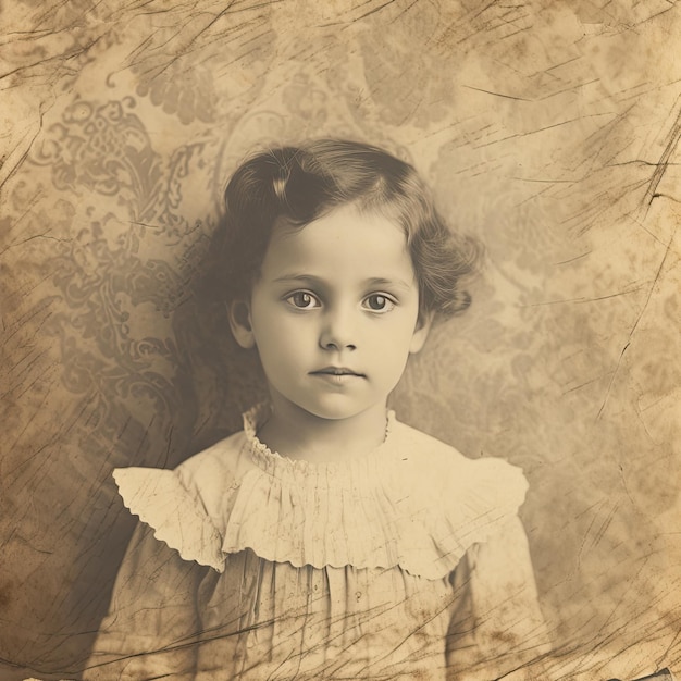 Closeup of a vintage photograph with textured paper