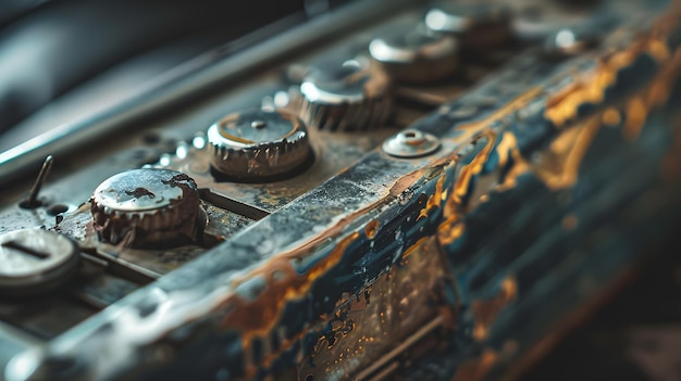 Closeup of a vintage saxophone