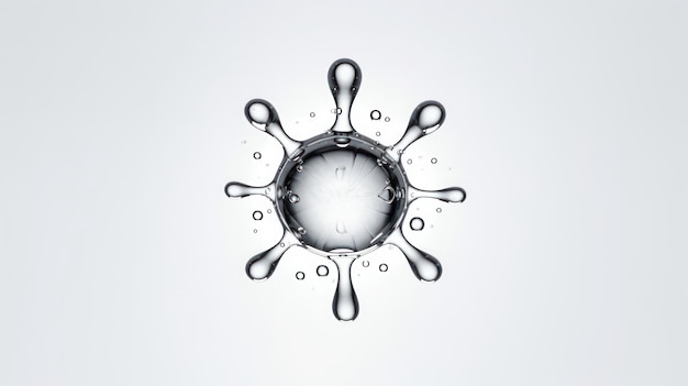 Closeup water drop micro shot on white background