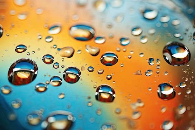 Closeup of water drops on glass