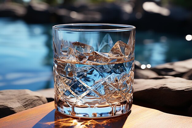 CloseUp Water Glass Photograph