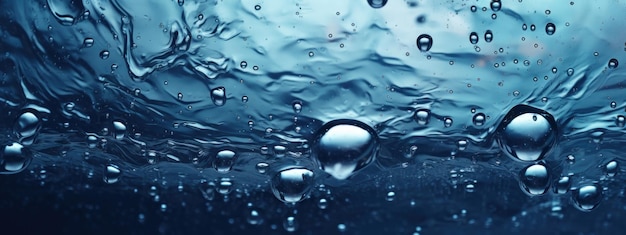 Closeup of water's surface intricate patterns Macro water droplets background AI Generative