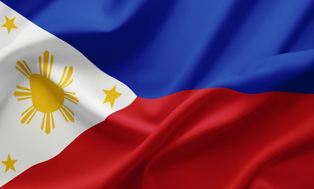 Photo closeup waving flag of philippines