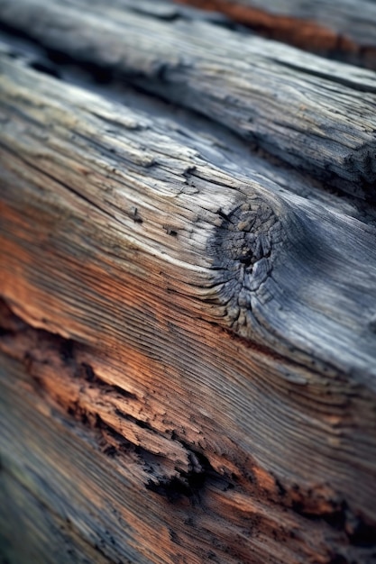 Foto close-up di tavole di legno resistenti alle intemperie con grana naturale