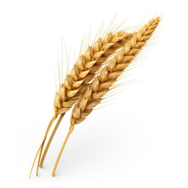 CloseUp of Wheat Ear on Isolated White Background