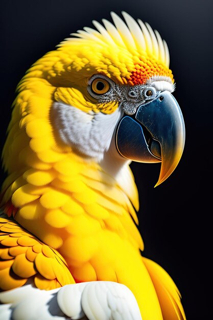 Closeup of a white cockatoo isolated on transparent background png