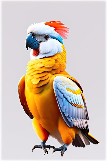 Closeup of a white cockatoo isolated on transparent background png