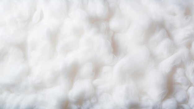 Photo closeup of white fluffy cotton background abstract luxury wadding cloud texture generative ai