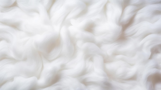 Closeup of white fluffy cotton background abstract luxury wadding cloud texture Generative AI