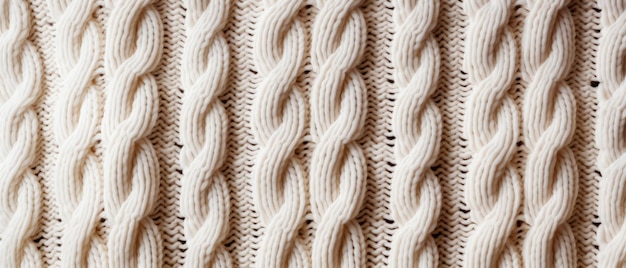 Closeup of a white knitted sweater